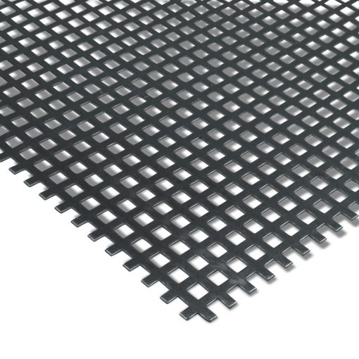 Quadratisches Aluminium-Lochblech Qg 5-8 in perspektivischer Nahaufnahme.