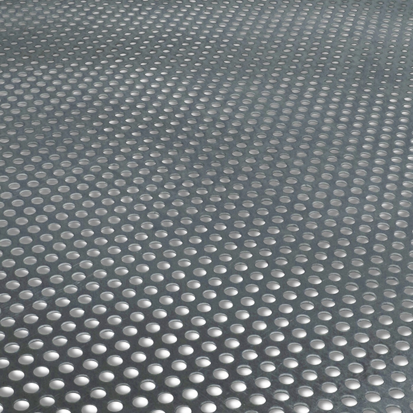 Dieses Aluminium-Lochblech Rv 3-5 zeigt eine komplette Platte mit runden Öffnungen.