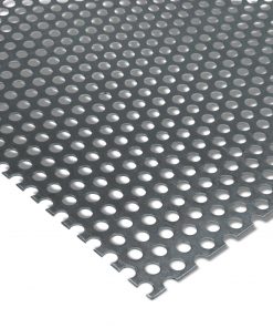 Aluminium-Lochblech Rv 3-5 mit runden Öffnungen - schräg fotografiert.