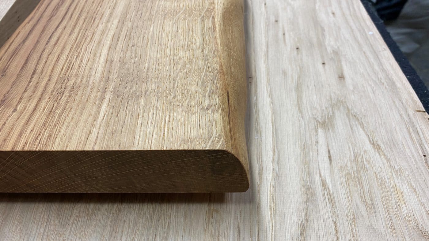 geöltes und unbehandeltes Holz im Vergleich
