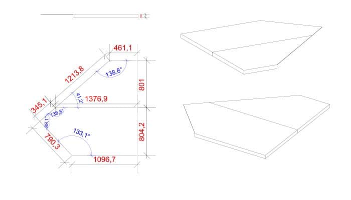 Eine technische Zeichnung stellt Maße und Formen eines Bauteils dar.