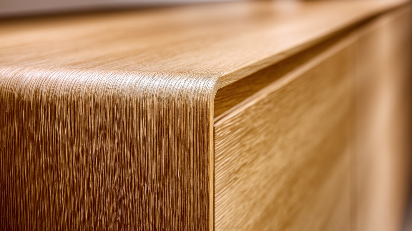 Sideboard mit eleganter Edelfurnier-Oberfläche aus Eiche.
