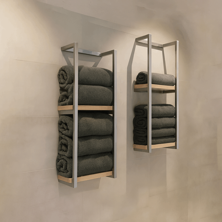 Minimalistisches Design trifft Funktion – elegant und langlebig im Bad.