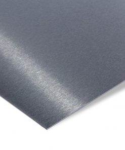 Maßgefertigtes Edelstahlblech V2A, 1 mm stark, K240 geschliffen mit feiner, matter Oberfläche.