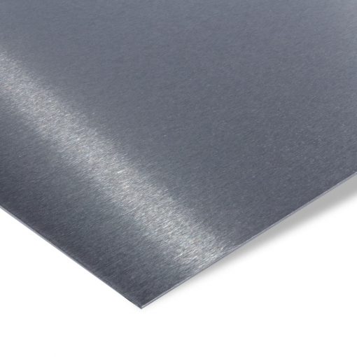 Maßgefertigtes Edelstahlblech V2A, 1 mm stark, K240 geschliffen mit feiner, matter Oberfläche.
