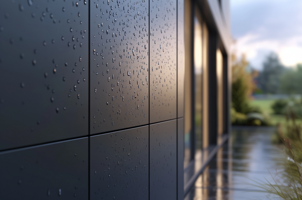 Pulverbeschichtete Aluminium-Farbbleche in verschiedenen Farben, maßgefertigt für die Verkleidung von Außenfassaden.