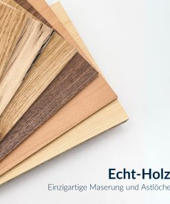 Furnierplatten-Muster mit verschiedenen Holzarten und einzigartigen Maserungen.