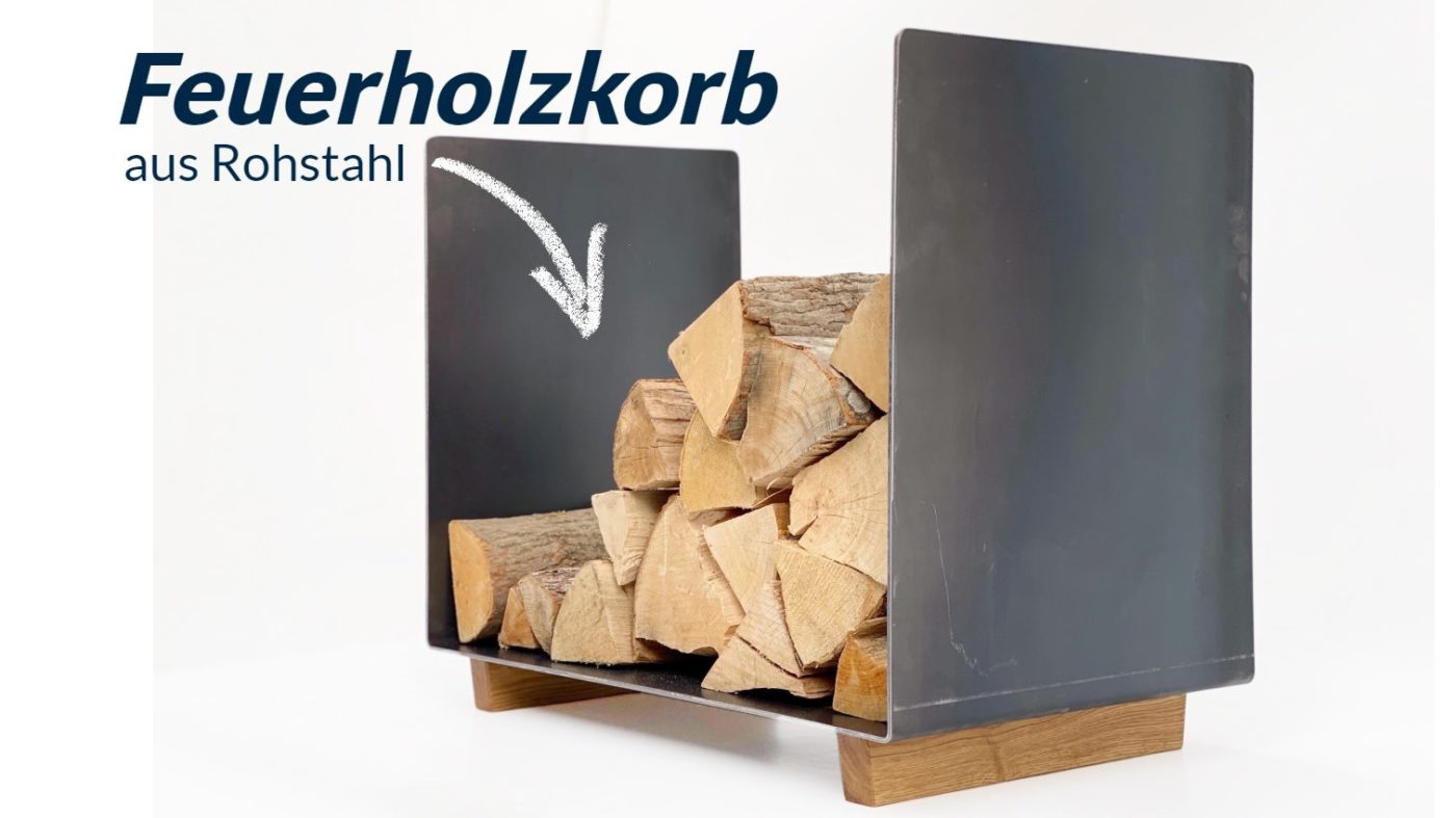Feuerholzkorb aus Rohstahl