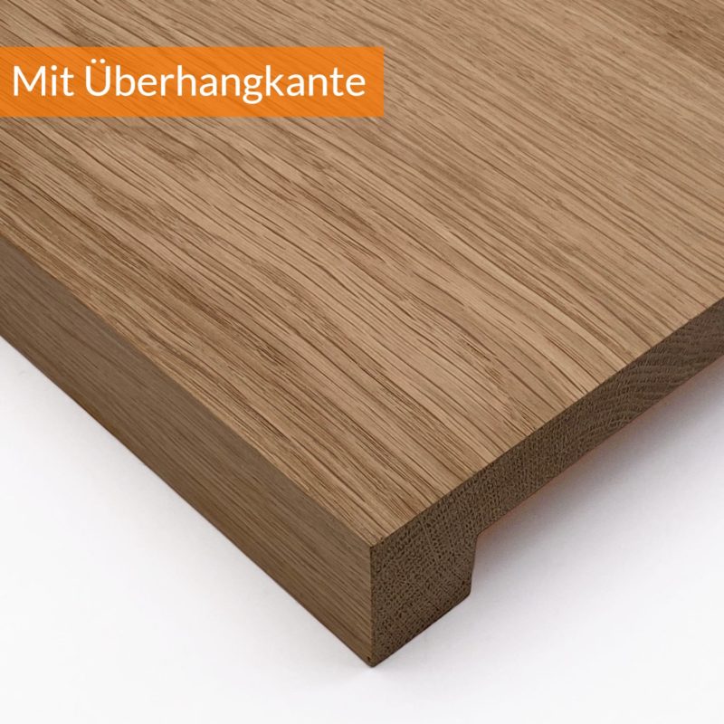 Massiv Holz mit überhangkante