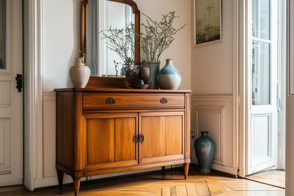 Individuell angefertigte Kommode aus Kirschbaumholz.