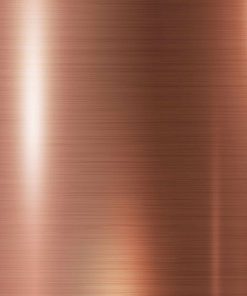 Ein gebürstetes Kupferblech zeigt eine gleichmäßig matte Metalloberfläche.