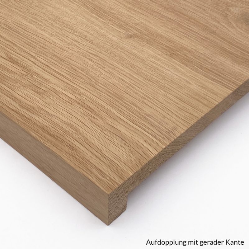 Massivholzplatte Eiche aufgedoppelt gerade Kante