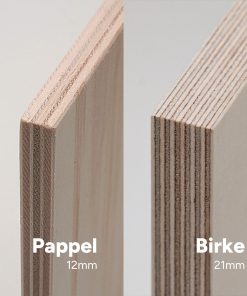 Vergleich Multiplexplatten Pappel 12mm und Birke 21mm.