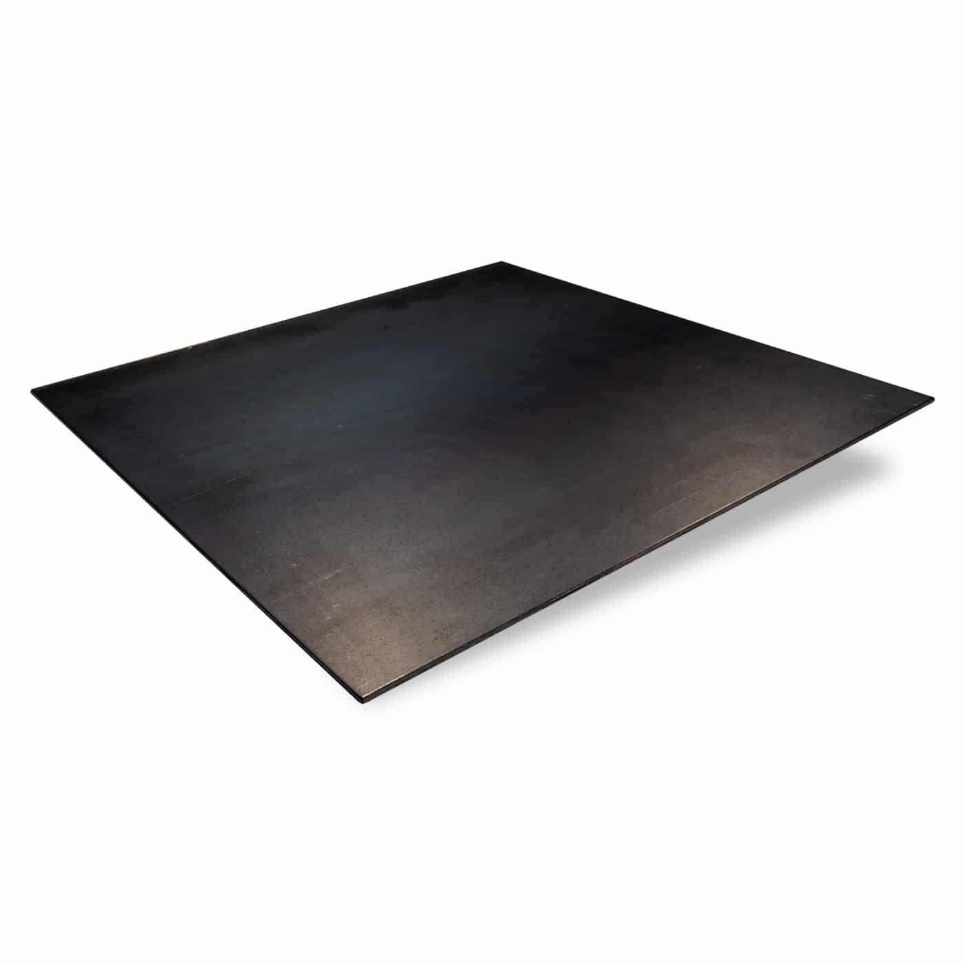 Schwarzes gezundertes Stahlblech mit glatter Oberfläche.