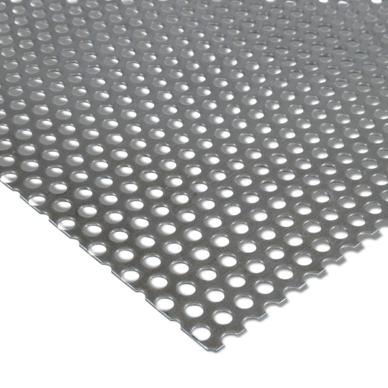 Verzinktes Lochblech aus Stahl - rund gestanzt.