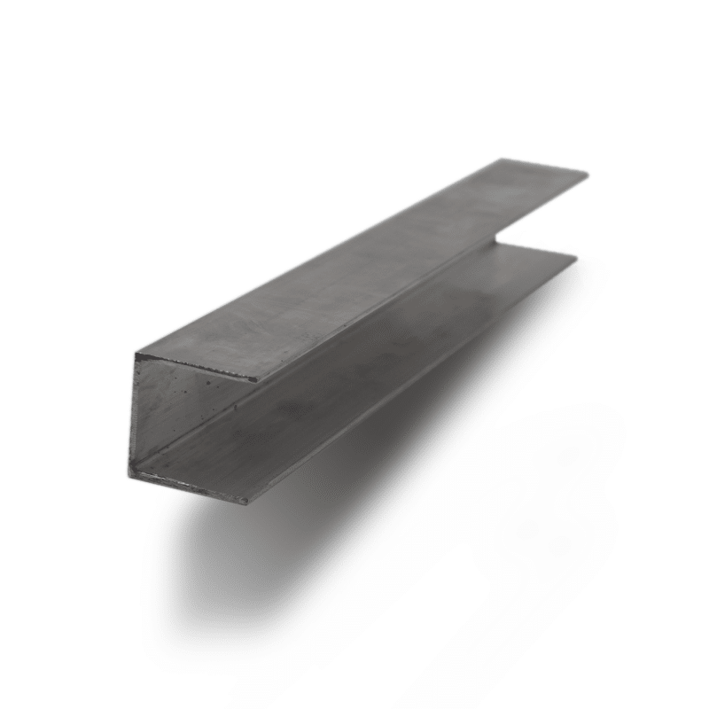 Schwarzfarbiges Aluminiumprofil. 