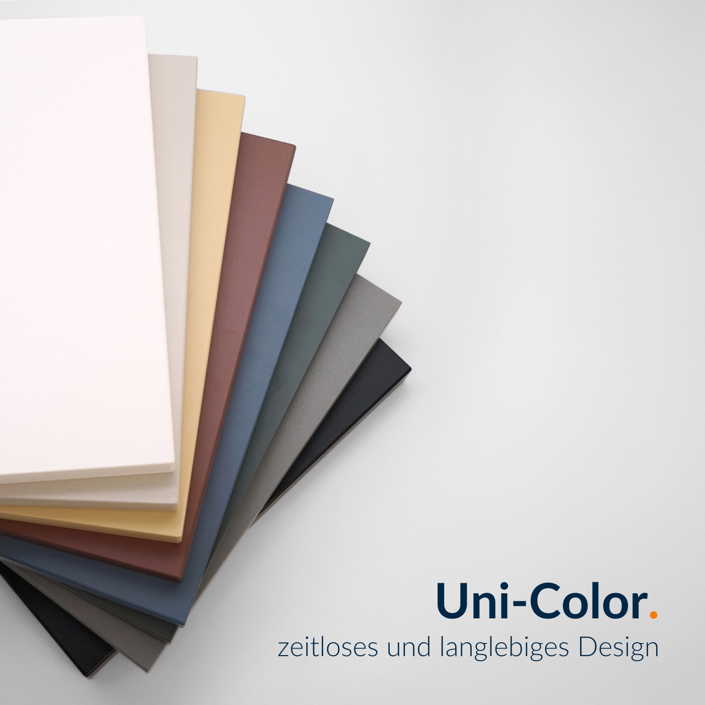 Uni-Color-Farbenvergleich von Dekorplatten.