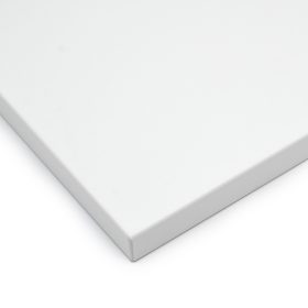 Maßgefertigte weiße Dekorplatte mit 2mm ABS-Kante für hochwertige Möbelprojekte.