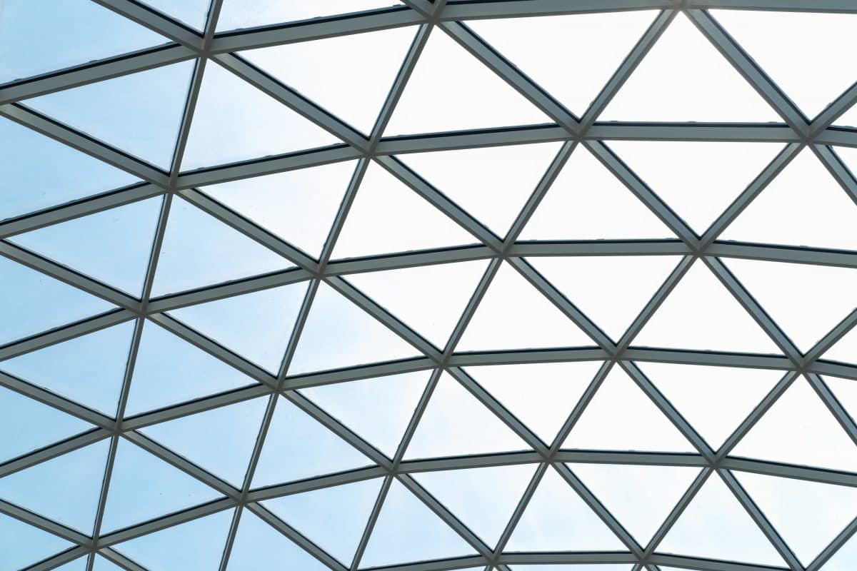 Architektonische Glasstruktur. 