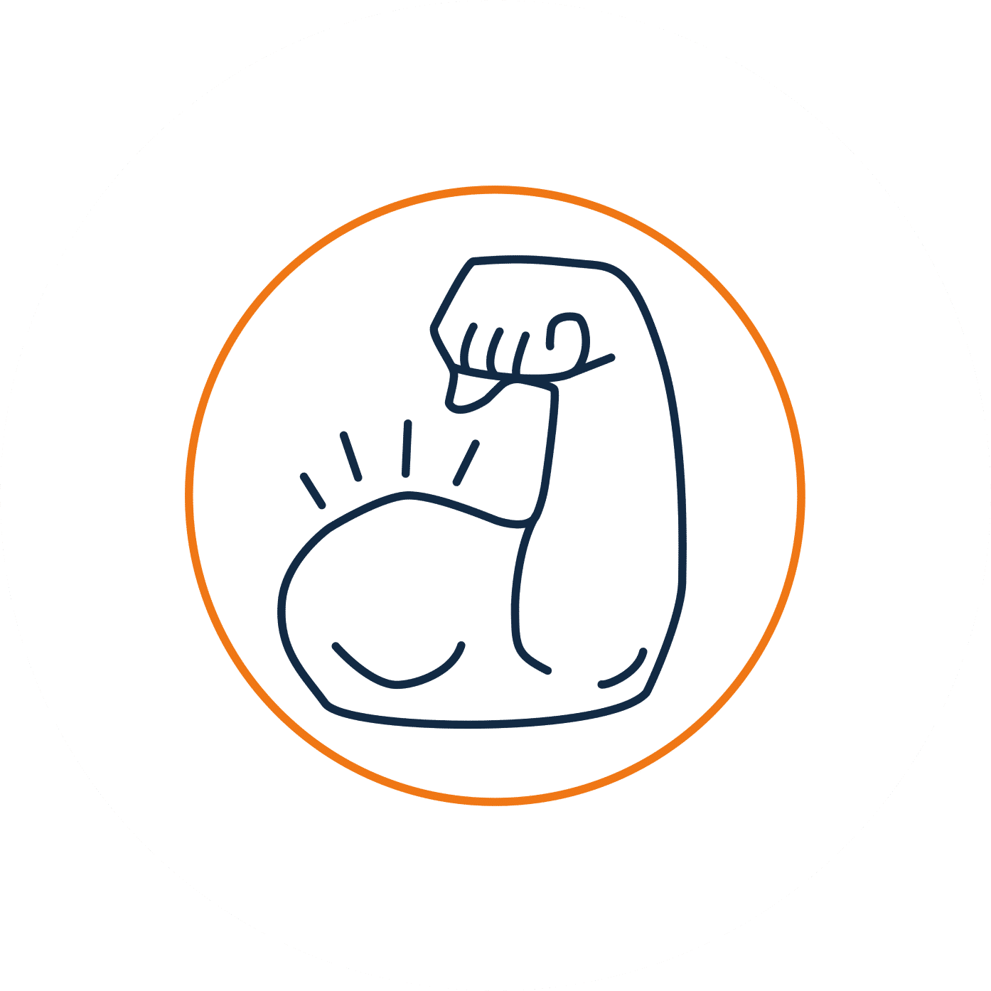 Das Icon symbolisiert Stärke, Tatkraft und selbstbestimmtes Handeln.