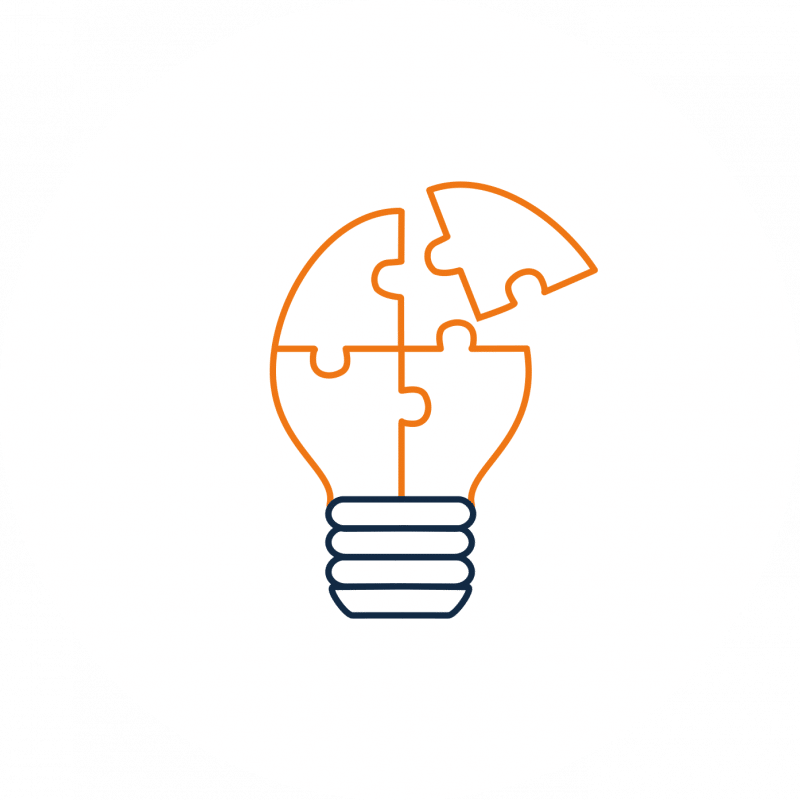 Das Icon symbolisiert Ideenvielfalt, Kreativität und gemeinsames Weiterdenken.