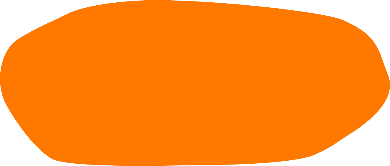 Eine orangefarbene Fläche dient als reduziertes grafisches Gestaltungselement.