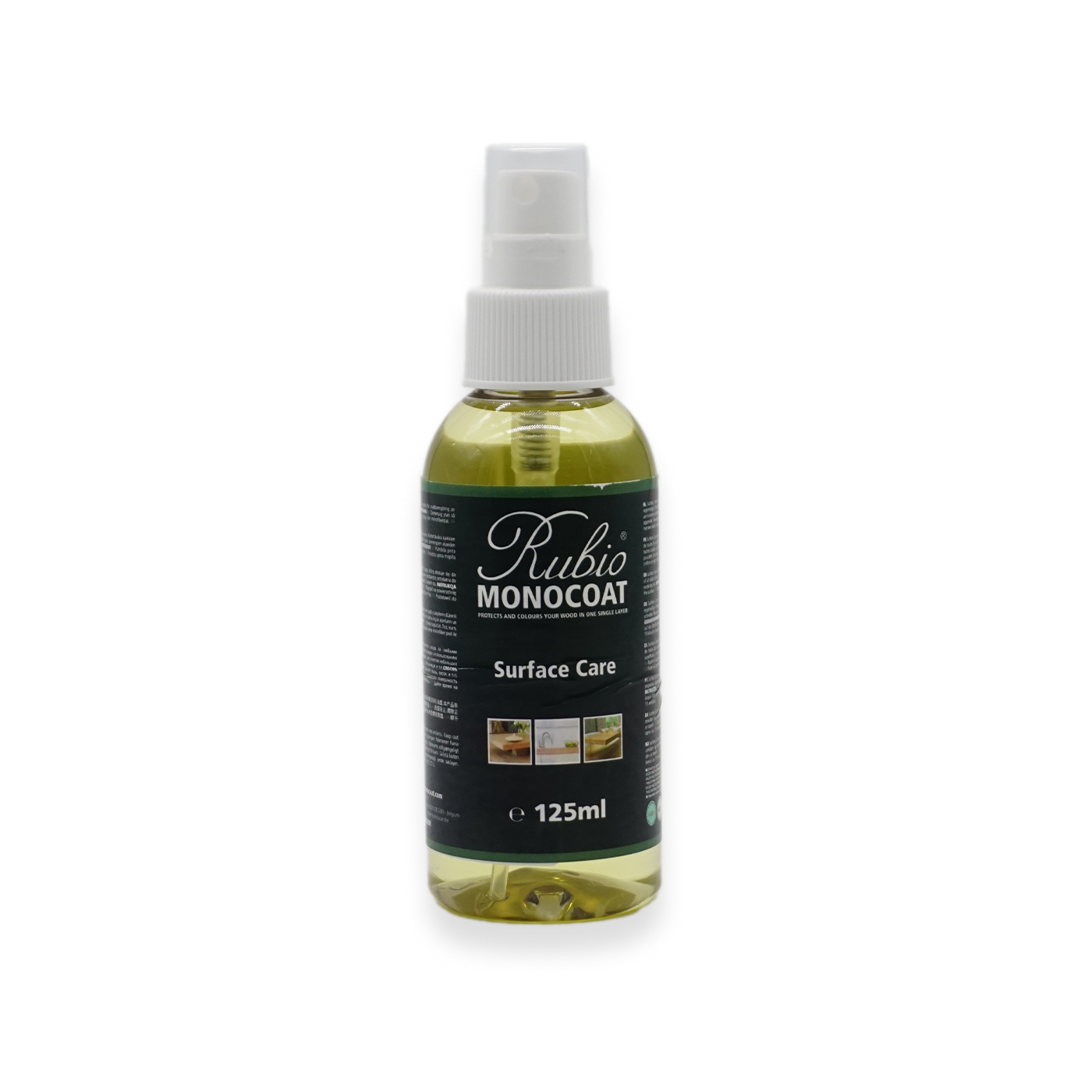 Rubio Monocoat Surface Care Spray Kit mit 750-ml-Sprühflasche und 100-ml-Seifenflasche.